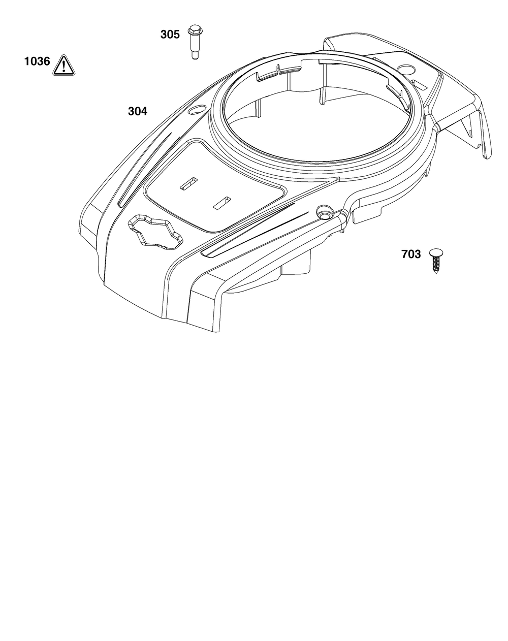 Blower Housing Diagram and Parts List for 123P32-0035-H5 100000 - 19Z999 Briggs and Stratton Engine